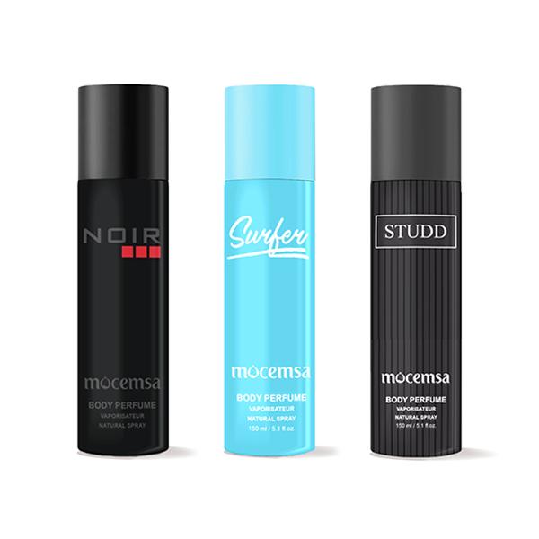 Mocemsa Deo Gift Pack - Noir And Surfer And Studd 450 ml - Men Perfumes (Edt/Edp)