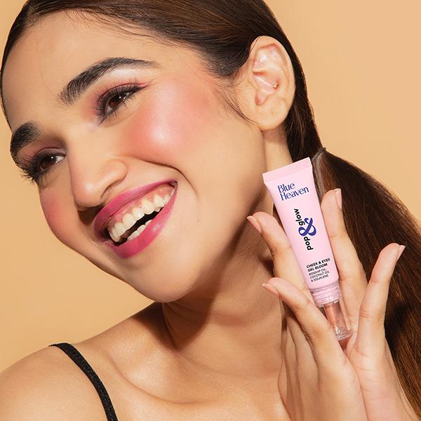 Blue Heaven Pop and Glow Cheek and Eyes Gel Bloom Highlighter, Rose Gold 12 ml - Highlighters & Illuminators