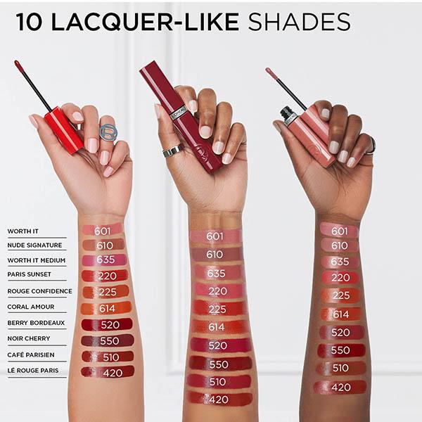 Loreal Paris Infallible Laque Resistance Lacquer-Like Shine, 16H Longwear, 520 Berry Bordeaux 4 ml - Liquid Lipsticks