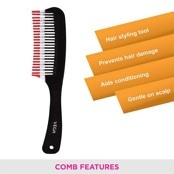Vega Detangling Comb (2 Row) (1265) 36 gm - Hair Combs