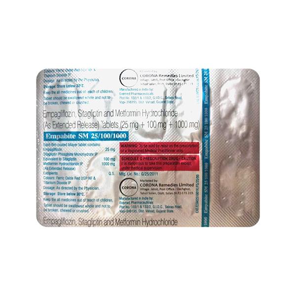 EMPABITE SM 25/100/1000 Tablet 10's