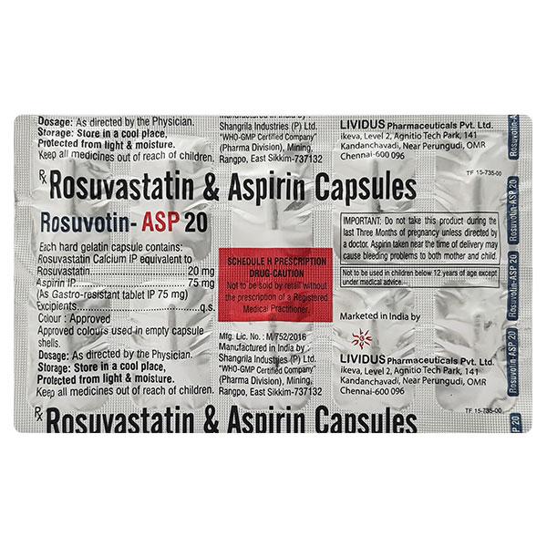ROSUVOTIN ASP 20 Capsule 10's - High Cholesterol-Dys