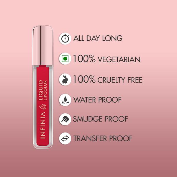 Infinia Liquid Lip Color Liquid Lipstick M 23 Long Lasting and Waterproof 5 ml - Liquid Lipsticks