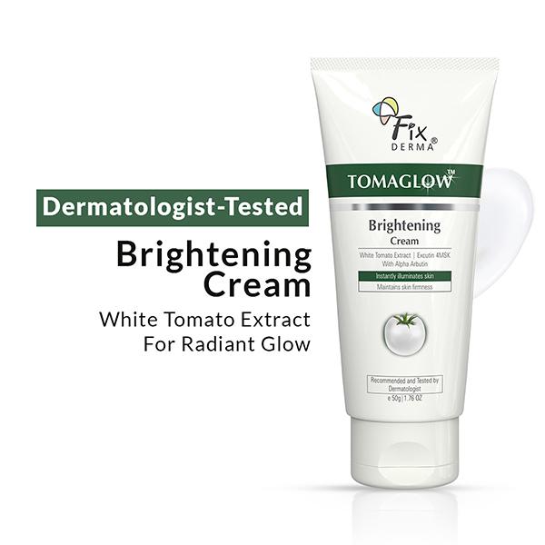 Fixderma Tomaglow Brightening Face Cream with White Tomato Extract, Excutin 4MSK with 2% Alpha Arbutin 4% Niacinamide 50 gm - Face Moisturizers