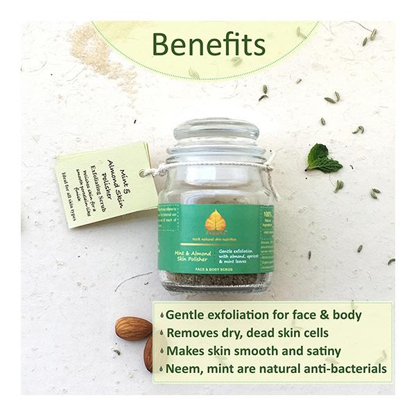 Prakrta Face & Body Scrub - Mint & Almond Skin Polisher 90 ml - Face Scrubs