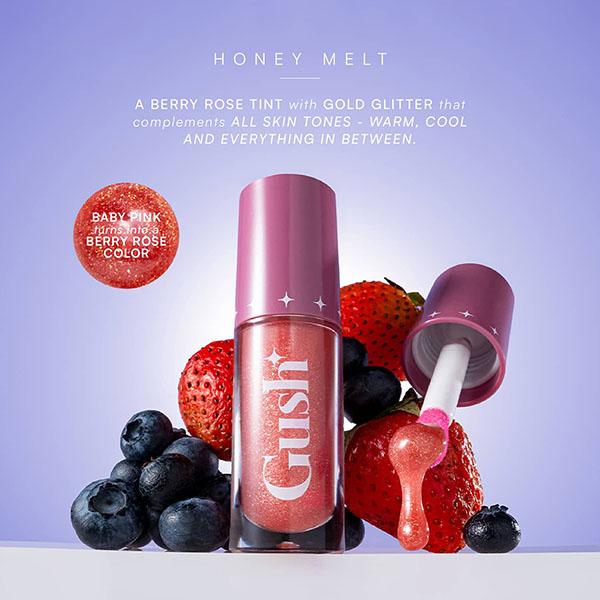 Gush Beauty PH-Inched Tint, Transformative Glossy, Lip Adapting Lip Tint - Honey Melt 5 ml - Lip Stains & Tints