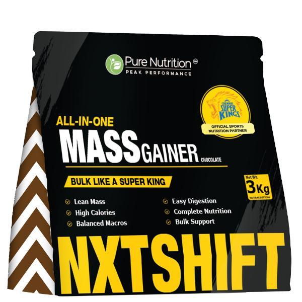 Netmeds | Pure Nutrition NXTSHIF All-In-One Mass Gainer Powder - Chocolate Flavour 3 kg