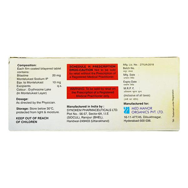 BILAHIST M Tablet 10's - Allergies-Ant