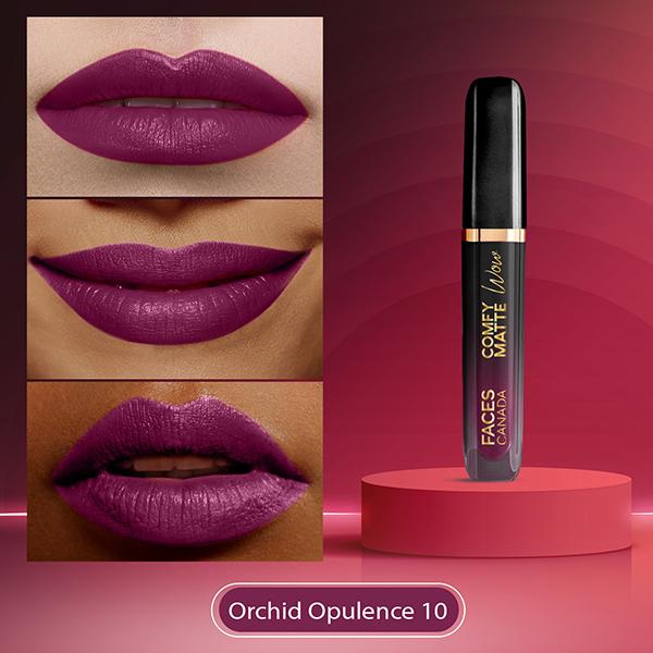Faces Canada Comfy Matte Wow Liquid Lipstick - Orchid Opulence 10, One Swipe Application 3.8 ml - Liquid Lipsticks