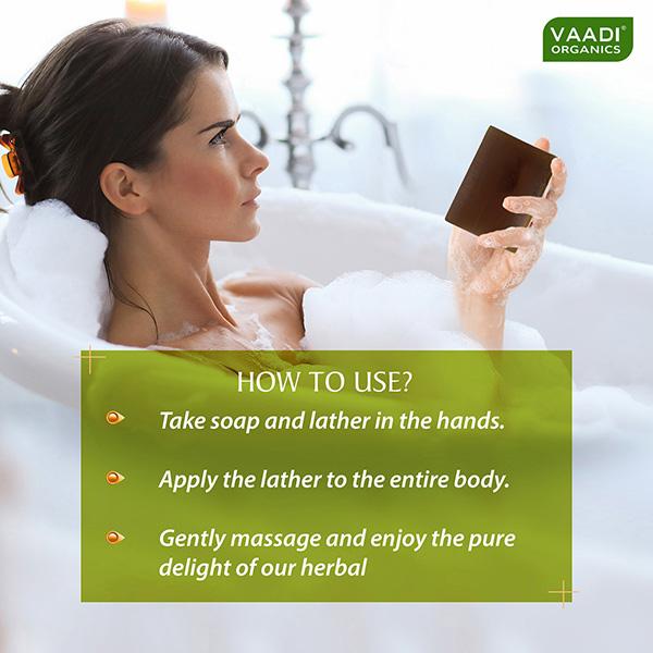 Vaadi Herbals Handmade Scrub Soap - Enticing Lemongrass 75 gm - Soaps