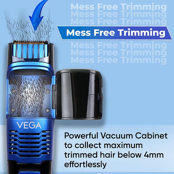 Vega Smart Series Vacuum Beard Trimmer for Men with Titanium Blades, 60 Mins Runtime, (VHTH-28) 1's - Trimmers