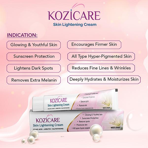 Kozicare Kojic Acid, Arbutin, Glutathione Skin & Lightening Cream,15g each 2's - Lotions & Creams