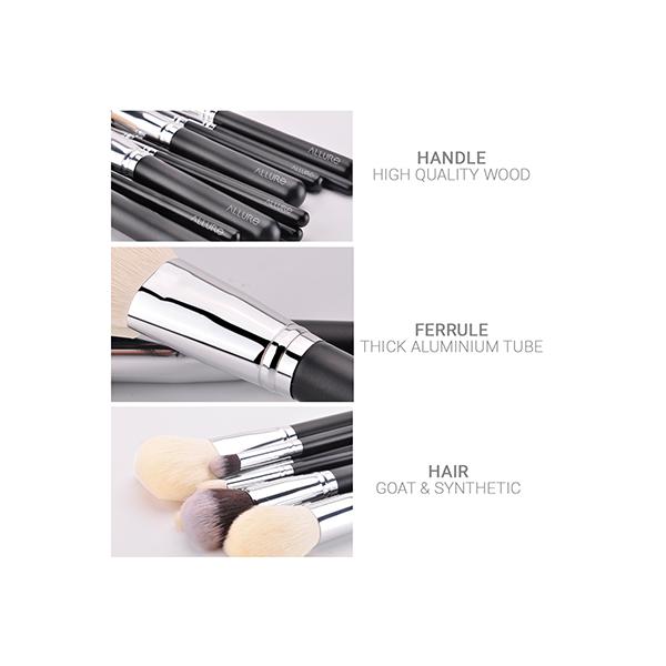 Allure (Set of 15) Silver Goat hair Brushes -SGK-15 1's - Face Brush