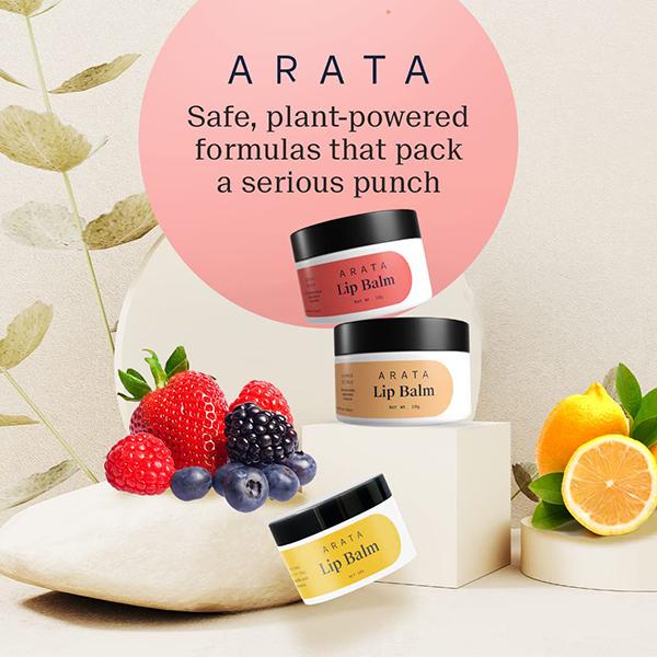 Arata Berry Burst Lip Balm For Dry, Chapped Lips Intensely Moisturizing Mango & Cocoa Butter 10 gm - Lip Balms
