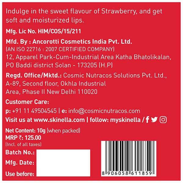 Skinella Strawberry Lip Butter 10 gm - Lip Balms