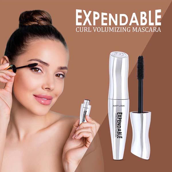 Matt Look Expendable Curl Volumizing Mascara, Instant 3X Volume, Clump- Free Lashes-Black 12.5 ml - Mascaras