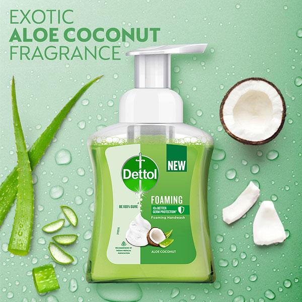 Dettol Foaming Handwash Combo - Aloe Coconut (Pump 250 ml + Refill 200 ml) - Hand Wash & Soaps