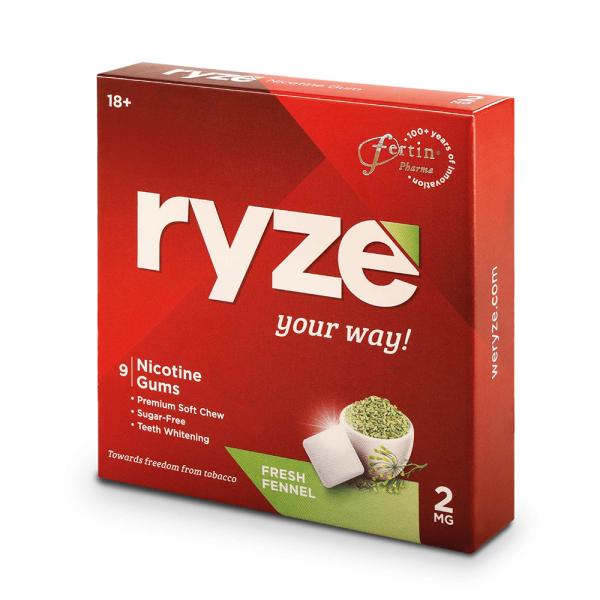 Ryze 2 mg Nicotine Gums - Fresh Fennel 9's - Nicotine Gums/Lozenges