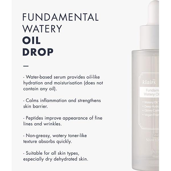 Klairs Fundamental Watery Oil Drop 50 ml - Face Moisturizers