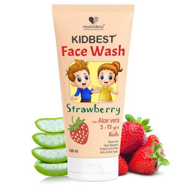 Netmeds | HealthBest Kidbest Face Wash - Strawberry & Aloa vera 100 ml