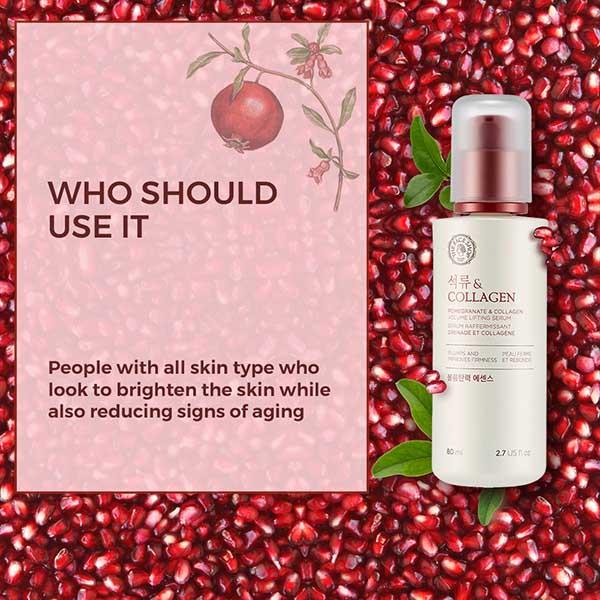 The Face Shop Pomegranate And Collagen Volume Lifting Serum 80 Ml - Face Serum