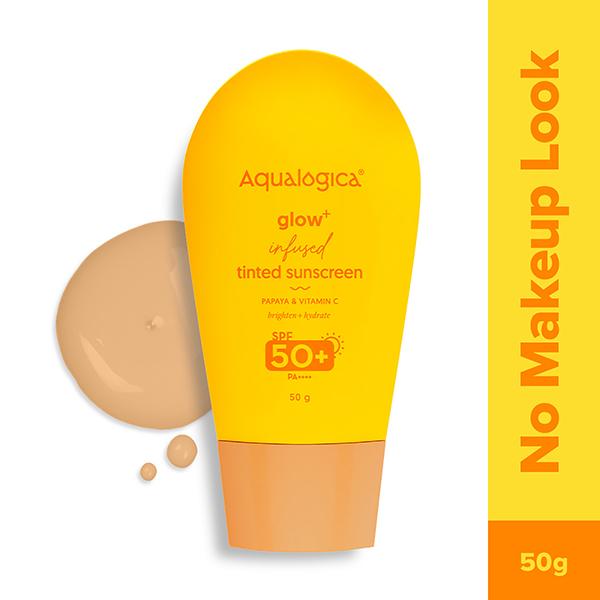 Netmeds | Aqualogica Glow + Infused Tinted Sunscreen SPF 50+ PA++++ 50 gm