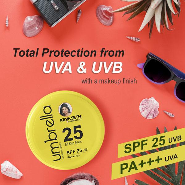 Keya Seth Aromatherapy Umbrella Sunscreen Powder - SPF 25 UVB PA+++ UVA 50 gm - Body Sunscreen