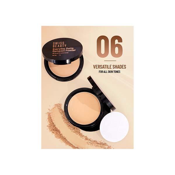 Swiss Beauty Everyday Matte Compact with SPF 10-Honey 9 gm - Compact Powder