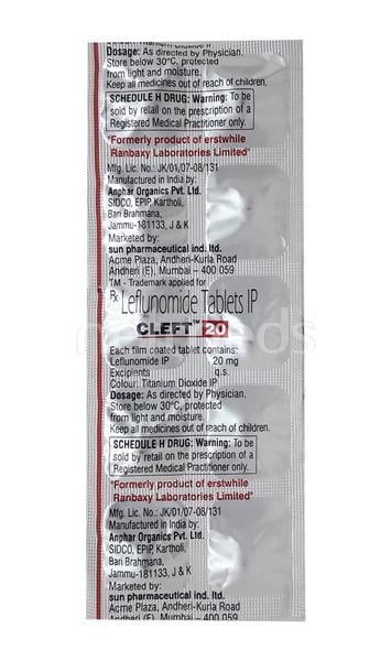 Cleft 20mg Tablet 10'S - Arthritis-Dis