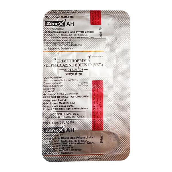 BIOTRIM DS BOLUS(VET) Tablet 4's - Veterinary-Pharma