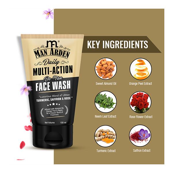 Man Arden Daily Multi-Action D Tan Face Wash 100 ml - Face Washes