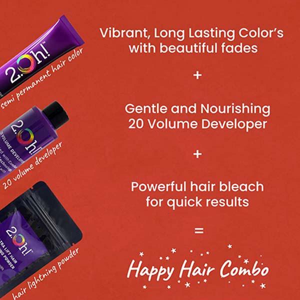 2.Oh! Semi Permanent Hair Color + Lightning Kit - Orange Combo 1's - Hair Creams