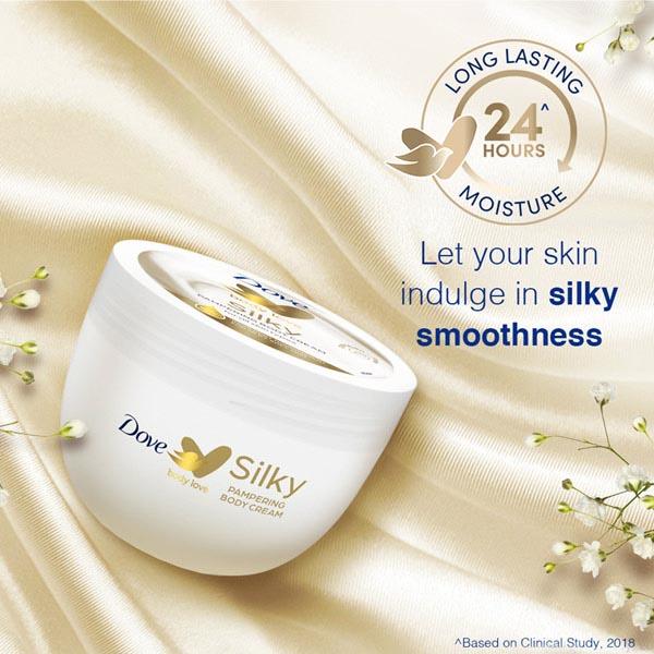 Dove Body Love Silky Pampering Body Cream Silky Soft Skin Paraben Free 300 gm - Face Moisturizers