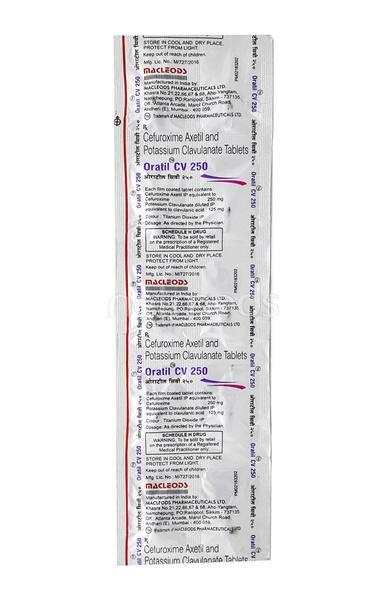 Oratil CV 250mg Tablet 10'S - Bacterial Infections-Cep