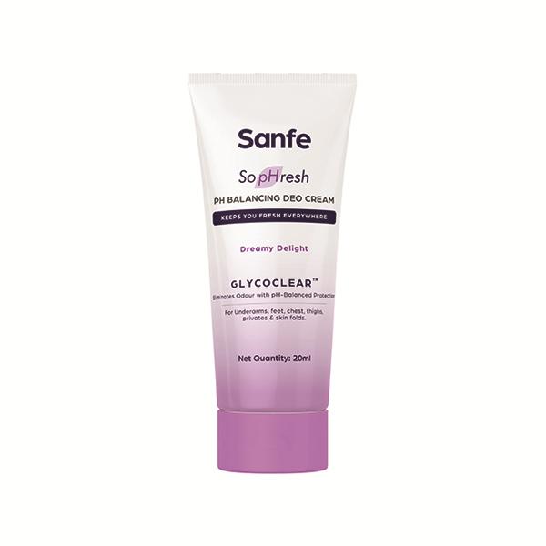 Netmeds | Sanfe So PHresh PH Balancing Deo Cream Dreamy Delight for Underarms Feet Intimates and Skin Folds 20 ml