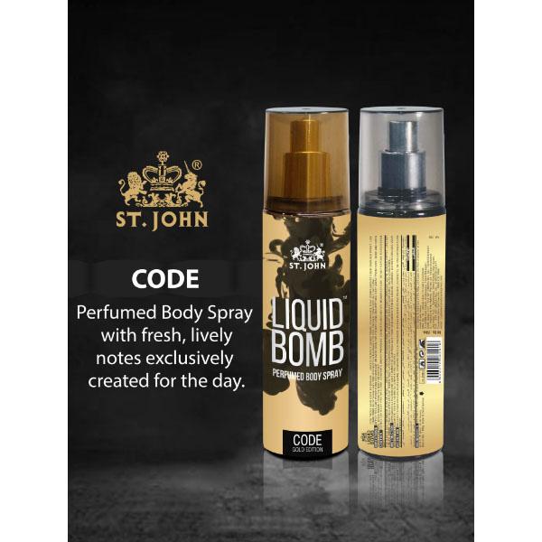 St. John Liquid Bomb Code Gold Edition Body Spray 150 ml + Liquid Bomb Intense Body Spray 150 ml - Women Perfumes (Edt/Edp)