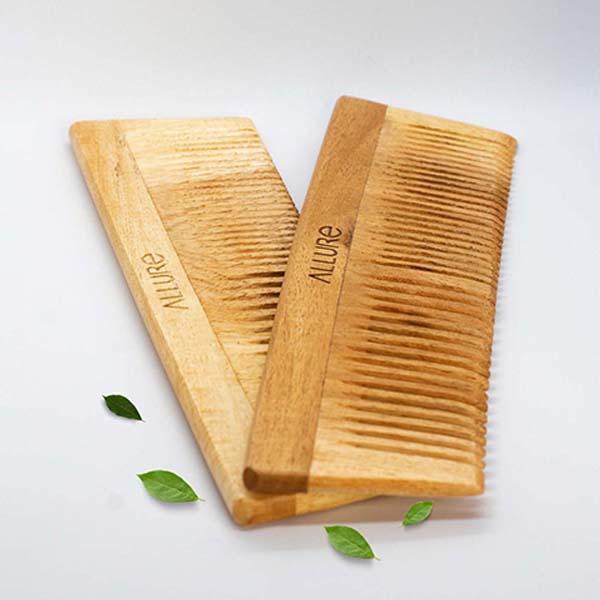 Allure Wooden Neem Comb (CR-01) 2's - Hair Combs