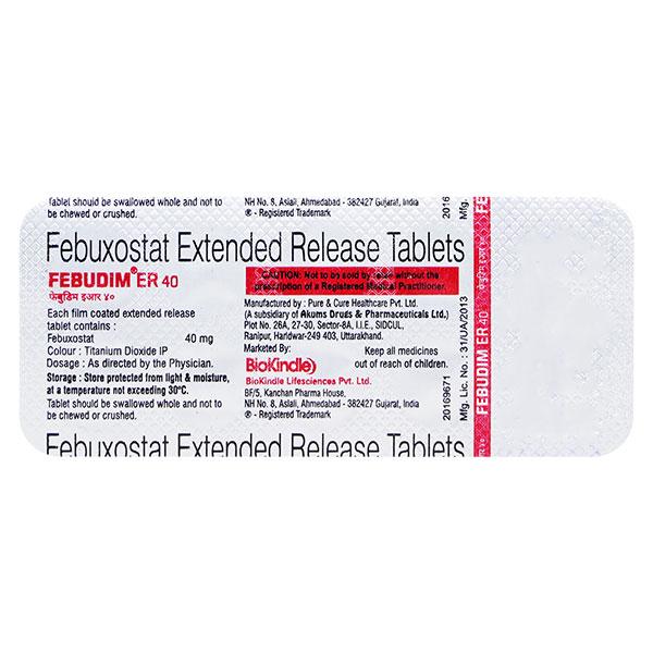 FEBUDIM ER 40 Tablet 10's - Gout