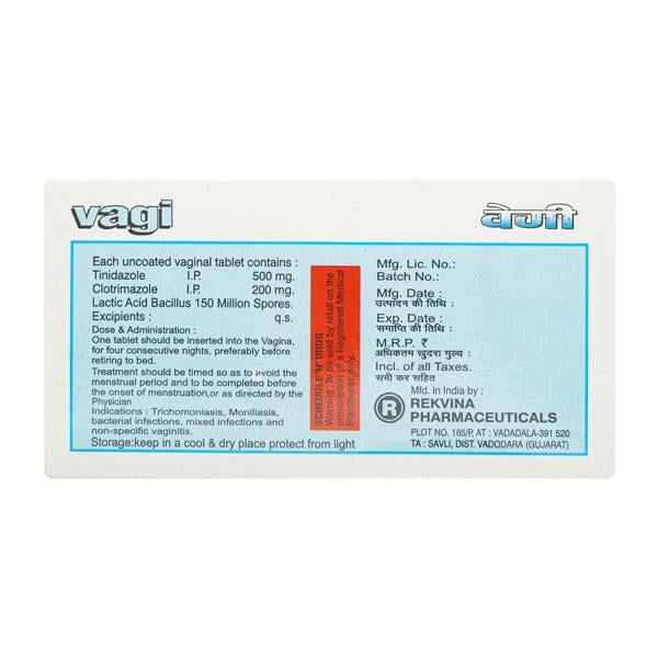 VAGI Vaginal Tablet 4's - Fungal Infections-Anf