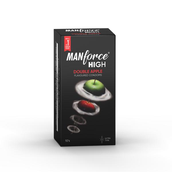 Netmeds | Manforce High Ultra Thin Condoms - Double Apple Flavoured 10's