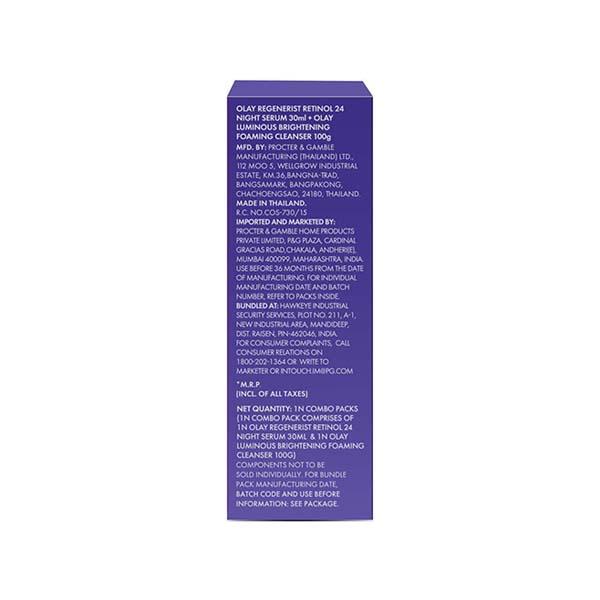 Olay Retinol Kit for Overnight Repair - Retinol Serum with Free Cleanser, 24h Hydration 1's - Night Cream