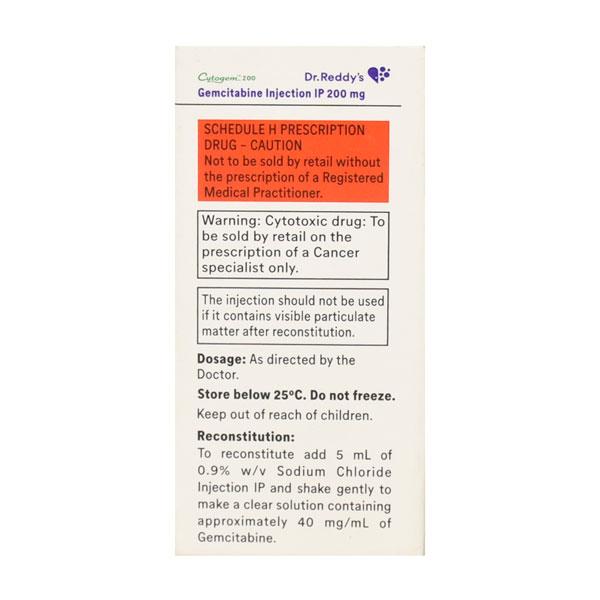 Cytogem 200mg Injection 1's - Cancer Oncology-Cyt