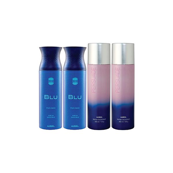 Ajmal 2 Blu Homme And 2 Persuade Deodorants Pack of 4 200 ml