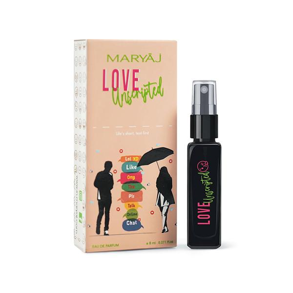 Netmeds | Maryaj Love Unscripted EDP Long Lasting Scent Spray Gift for Men and Women 8 ml