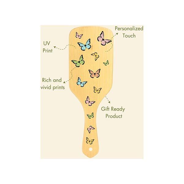 Allure Personalised Paddle Hair Brush Butterfly Print 1's - Hair Brushes
