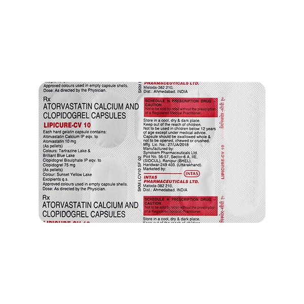 Lipicure CV 10/75mg Capsule 10'S - High Cholesterol-Dys