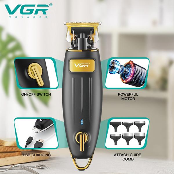VGR V-192 Trimmer 300 min Runtime 5 Length Settings (Black) 1's - Trimmers