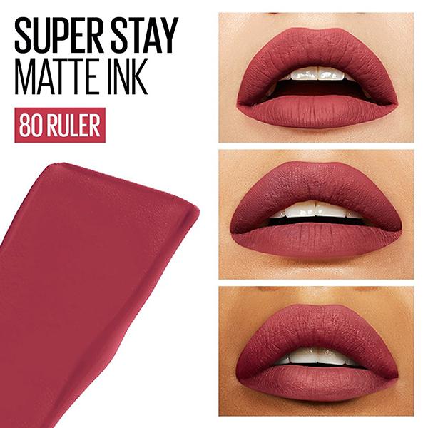 Maybelline New York Super Stay Matte Ink Liquid Lipstick, 80 Ruler 5 Gm - Lipsticks