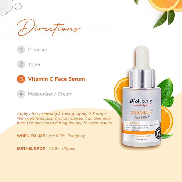 Astaberry Indulge Vitamin C Face Serum for Skin Illuminate - Brightens & Lightens 30 ml - Face Serum