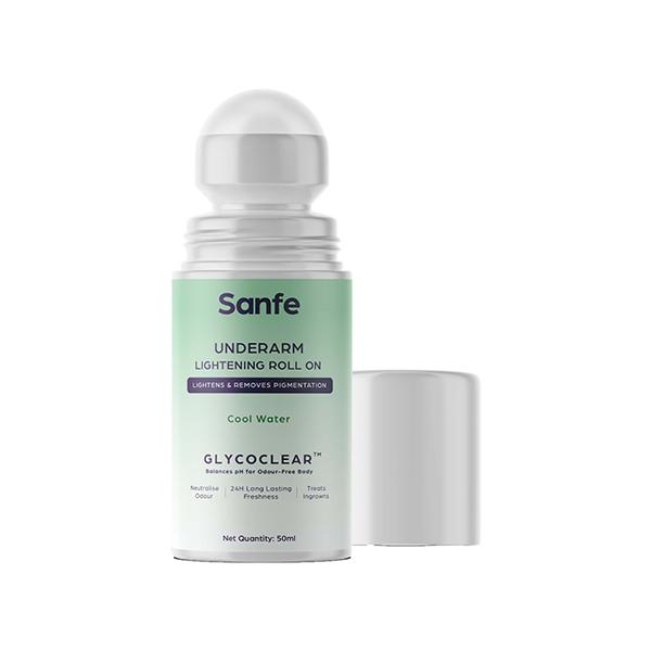 Netmeds | Sanfe Underarm Lightening Roll On for Women, For Underarms, Lightens & Remove Pigmentation, Deodorant for Underarms, Glycoclear Technology 50 ml